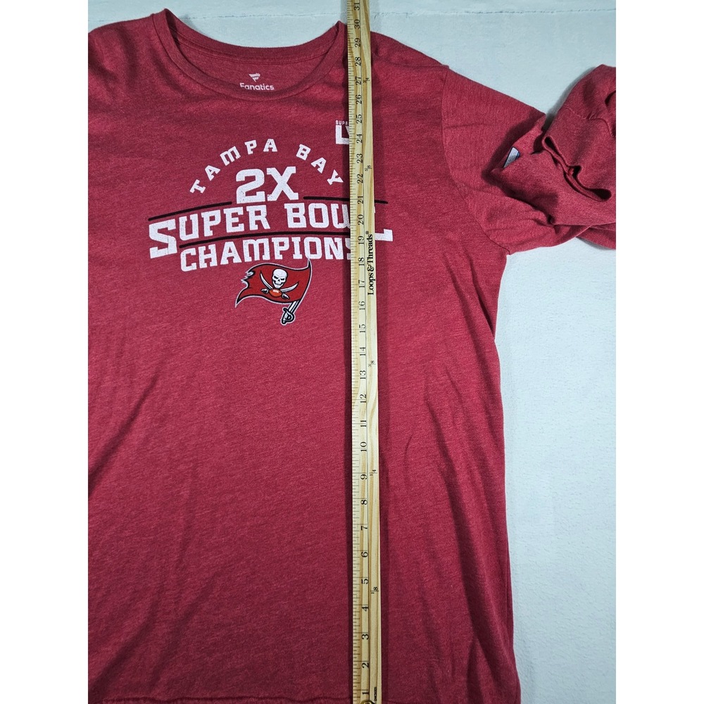 Fanatics Tampa Bay Buccaneers‎ 2X Super Bowl Champions Long Sleeve Shirt Red XXL - Picture 6 of 9